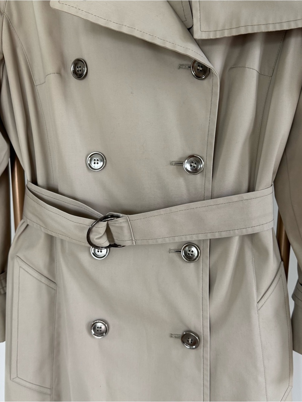 Vintage London Fog Light Beige Trench Coat size 16/XL - Picture 2 of 10